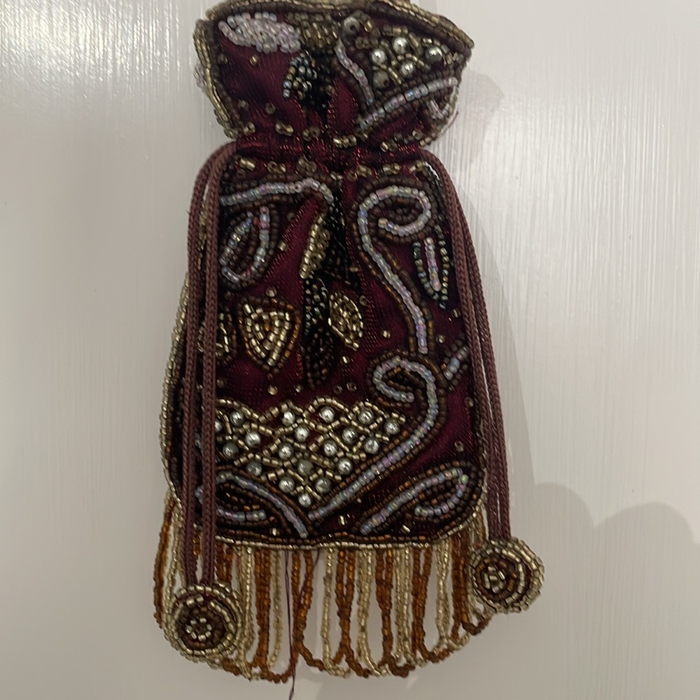 Small, beaded cocktail purse.